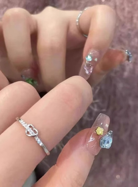 2025新款镂空爱心镶钻戒指食指指环小众设计感个性气质轻奢高级感