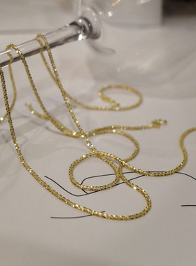 S925纯银满天星波光粼粼项链女轻奢高级感锁骨链气质新款小众颈链