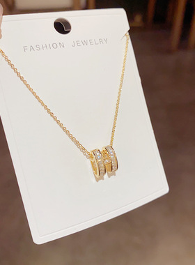 网红爆款 时尚气质高级感微镶H字母项链轻奢小众设计感百搭锁骨链