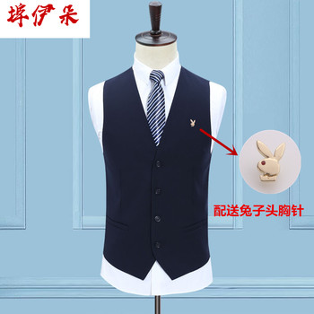 Spring and Autumn Korean style trendy slim suit vest for men's British suit men vest casual professional vest groomsman vest