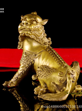 厂家批发黄铜谛听摆件 地藏王坐骑独角兽吉祥瑞兽 家居金属工艺品