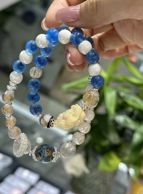 北京景区糖心玛瑙金箔琉璃手链