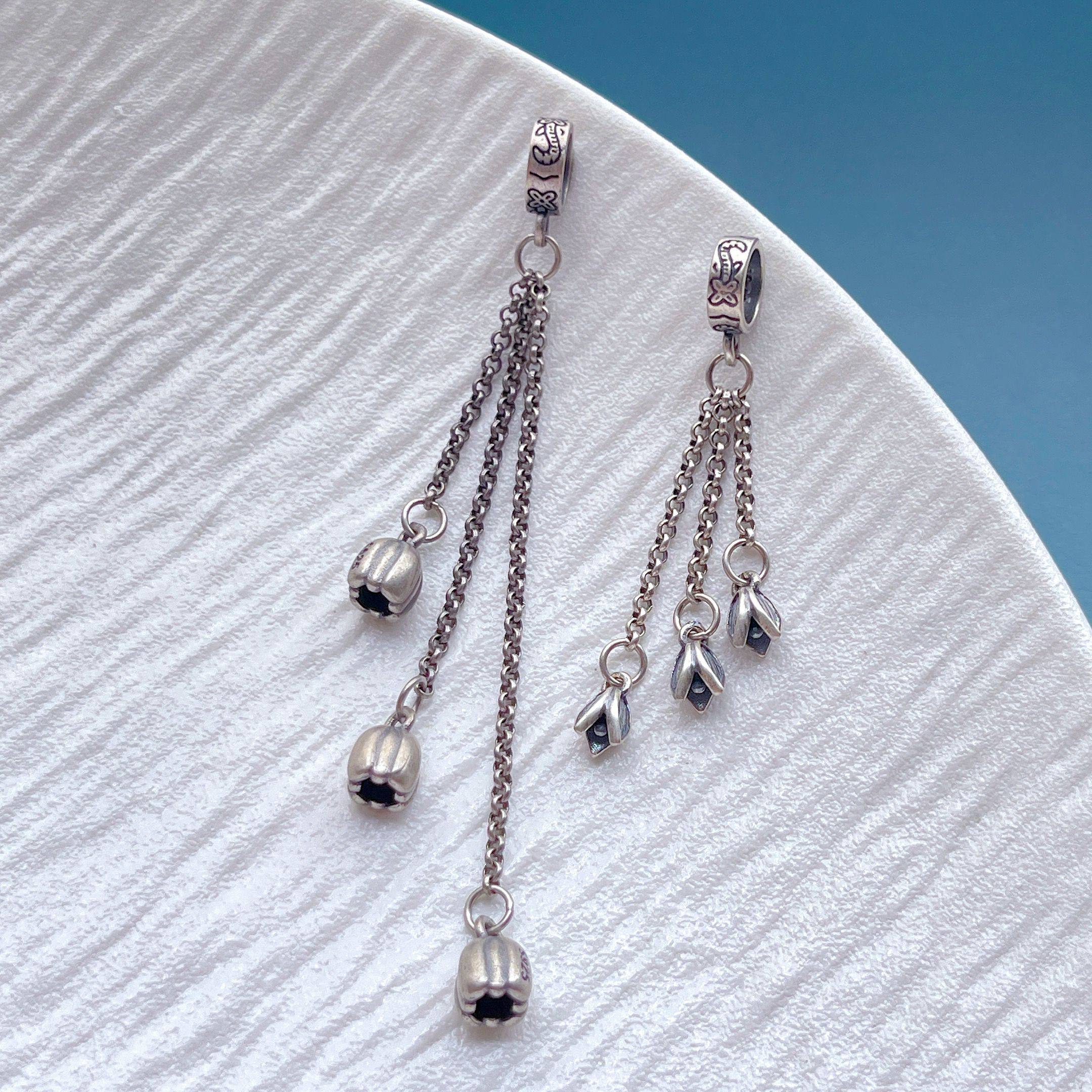 925纯银饰配件福字花苞莲花平安岁岁流苏穗子吊坠diy手链项链配饰,淘宝优惠券,粉丝福利购,淘宝优惠卷