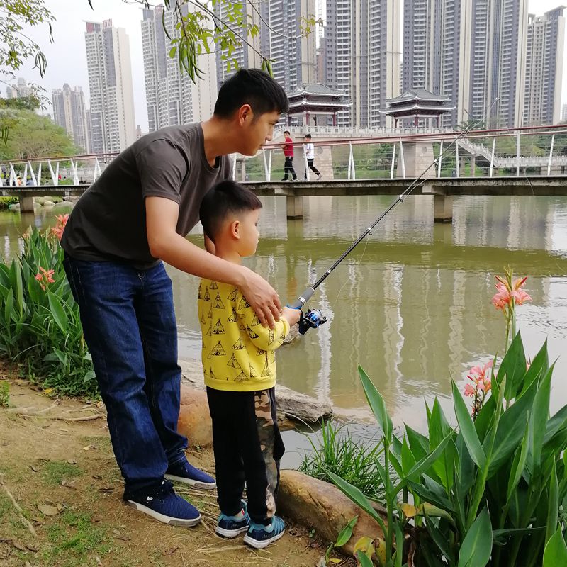 迷你海竿短节抛竿儿童鱼竿钓鱼竿全套小孩初学者新手专用抛竿路亚 - 图2