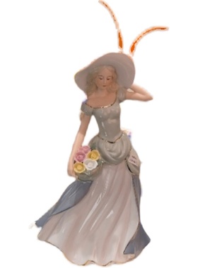 外贸出口非雅致戴帽子少女西洋人物造型摆件陶瓷家居摆件法式轻奢