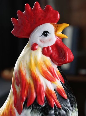 揽星创意高档公鸡摆件吉祥物客厅酒柜玄关装饰工艺品乔迁新居礼品