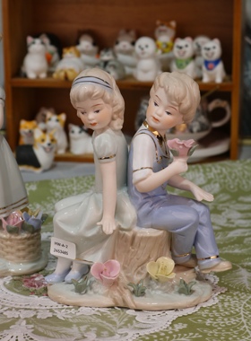 欧式酒柜电视柜装饰品工艺品家居饰品小摆设陶瓷雕塑摆件西洋美女