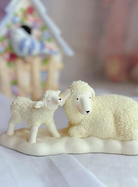 Department56陶瓷雪娃羊摆件雪宝