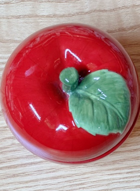 陶瓷首饰盒苹果摆件储物小罐子