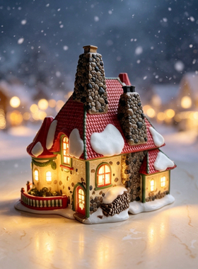Department56北极系列庄园陶瓷房子摆件模型圣诞场景工艺品夜灯