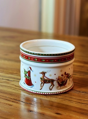 圣诞陶瓷餐具长方盘子碗收纳