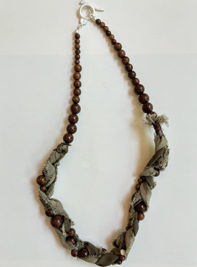 器炁qiqi万年枝乌金织布串珠项链