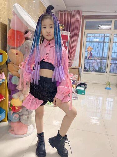编发彩绳七彩色儿童女童脏脏辫绑头发带神器宝宝头饰头绳粗扎发绳 - 图3