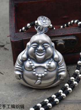 笑佛纯银毛衣链长款民族风挂件