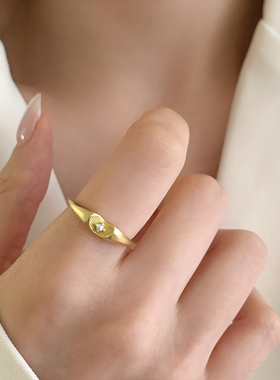 中古拉丝爱心开口戒指女百搭