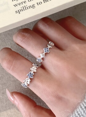 S925镀银花朵简约百搭女戒