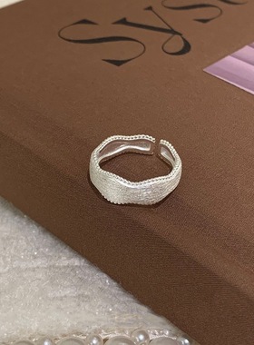 【两件包邮】简约拉丝花边戒指女气质优雅设计感甜美开口指环小众