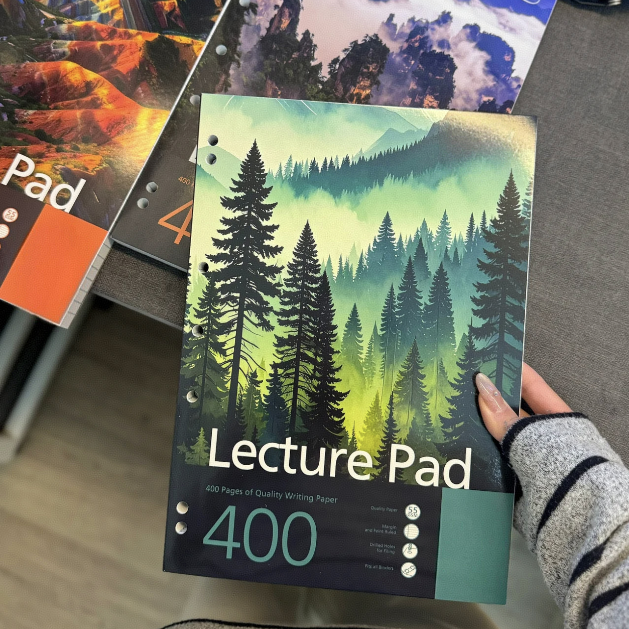 自然风景复古A4薄脆本400页横线内页美式笔记本学生记事本子考研,淘宝优惠券,粉丝福利购,淘宝优惠卷