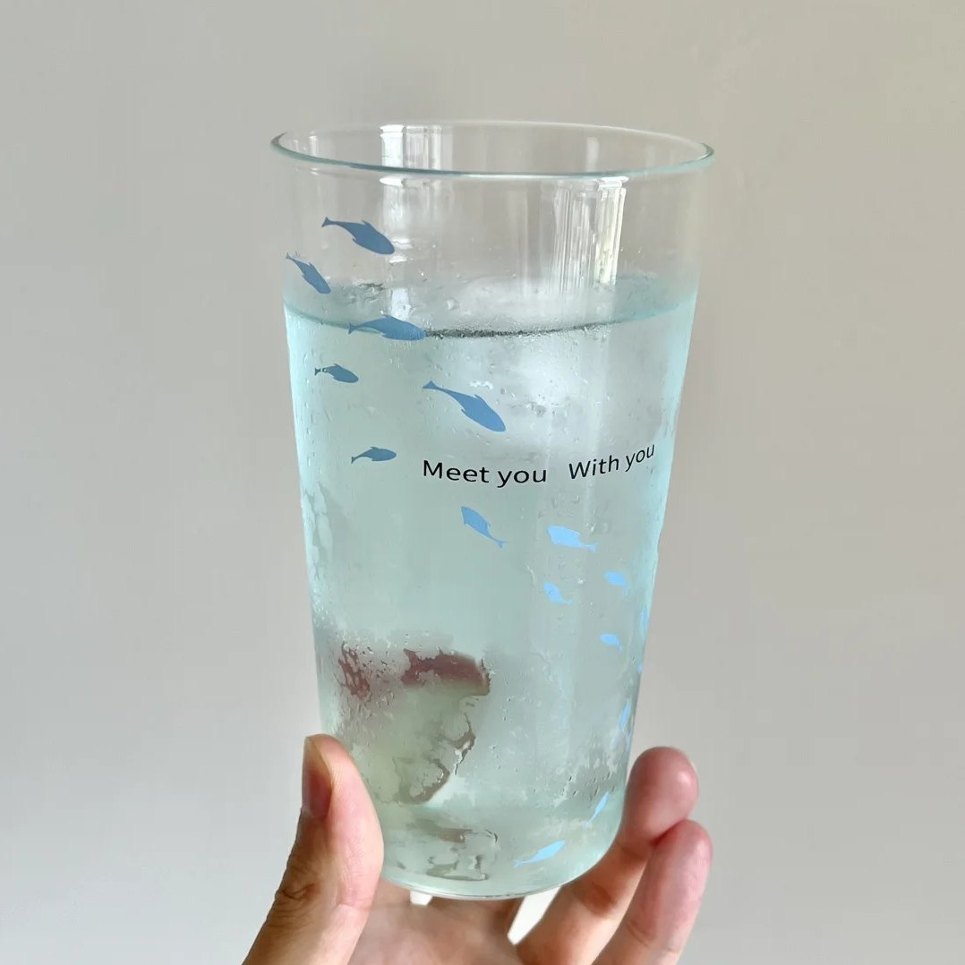 ins风小鱼玻璃杯高颜值学生水杯家用喝水杯子情侣杯牛奶杯咖啡杯,淘宝优惠券,粉丝福利购,淘宝优惠卷