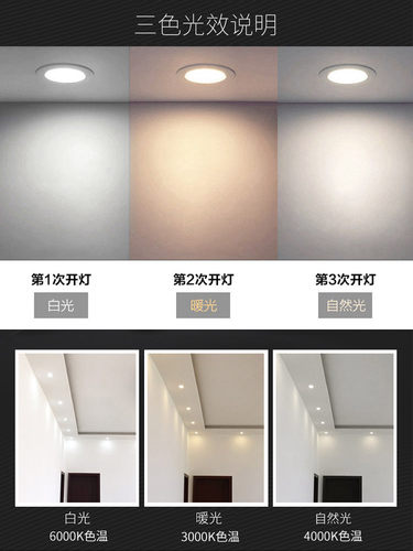 商用工程led筒灯4寸12W5寸15W开孔12 14 16 20公分大嵌入式天花灯 - 图1