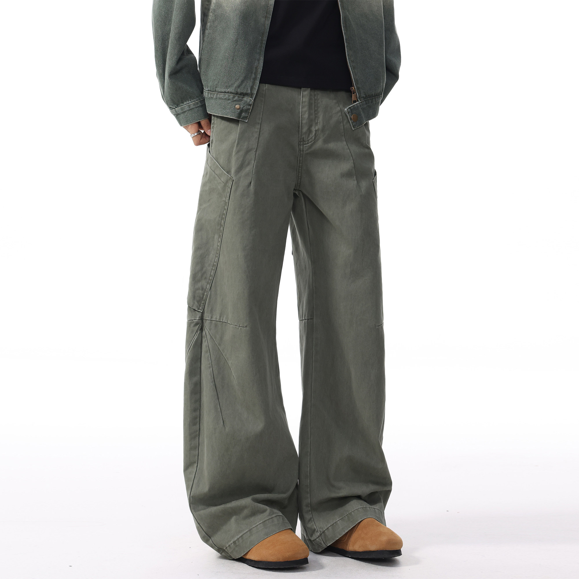 ALLIN 多口袋弯刀休闲裤男秋冬宽松纯棉高街cleanfit直筒阔腿裤子,淘宝优惠券,粉丝福利购,淘宝优惠卷