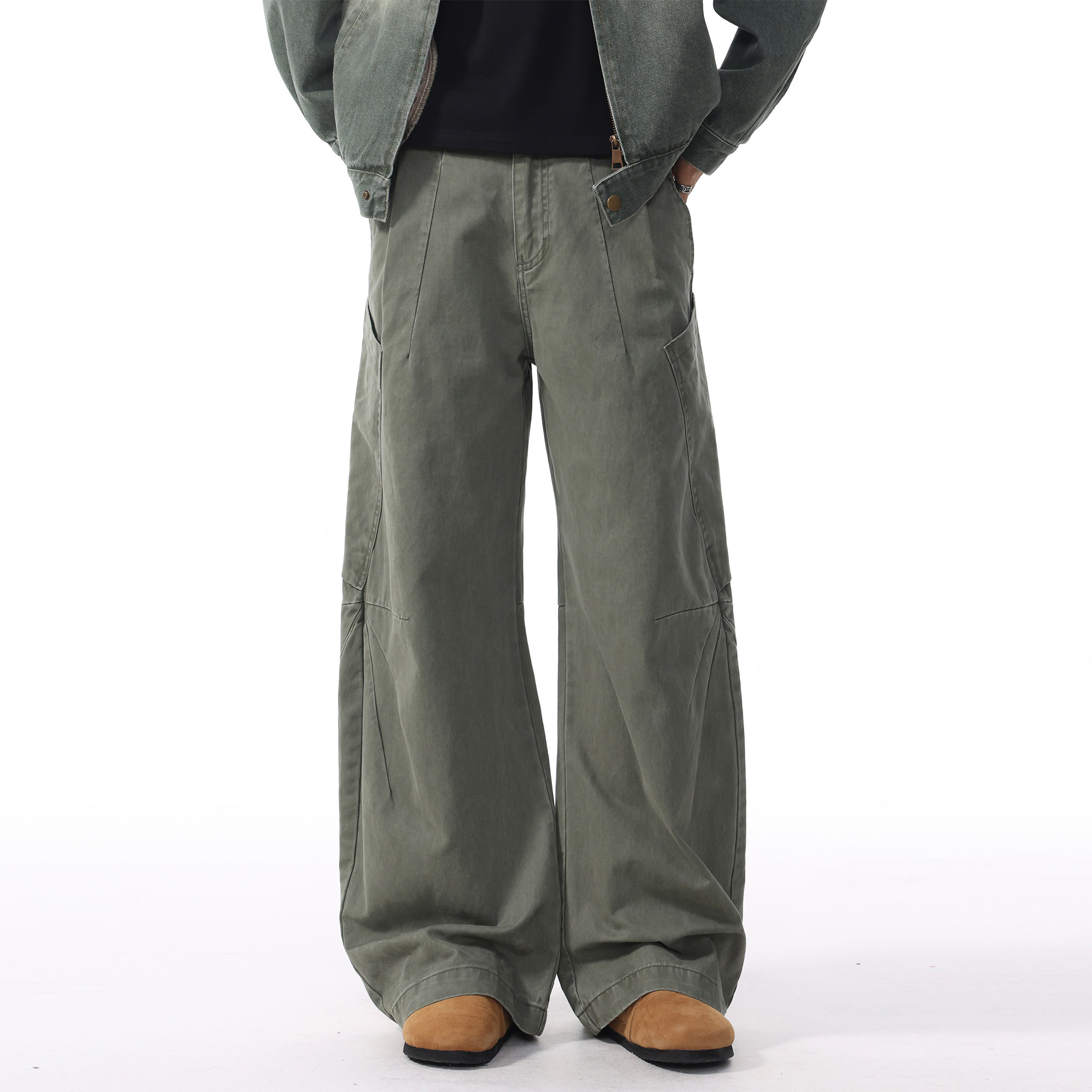 ALLIN 多口袋弯刀休闲裤男秋冬宽松纯棉高街cleanfit直筒阔腿裤子,淘宝优惠券,粉丝福利购,淘宝优惠卷