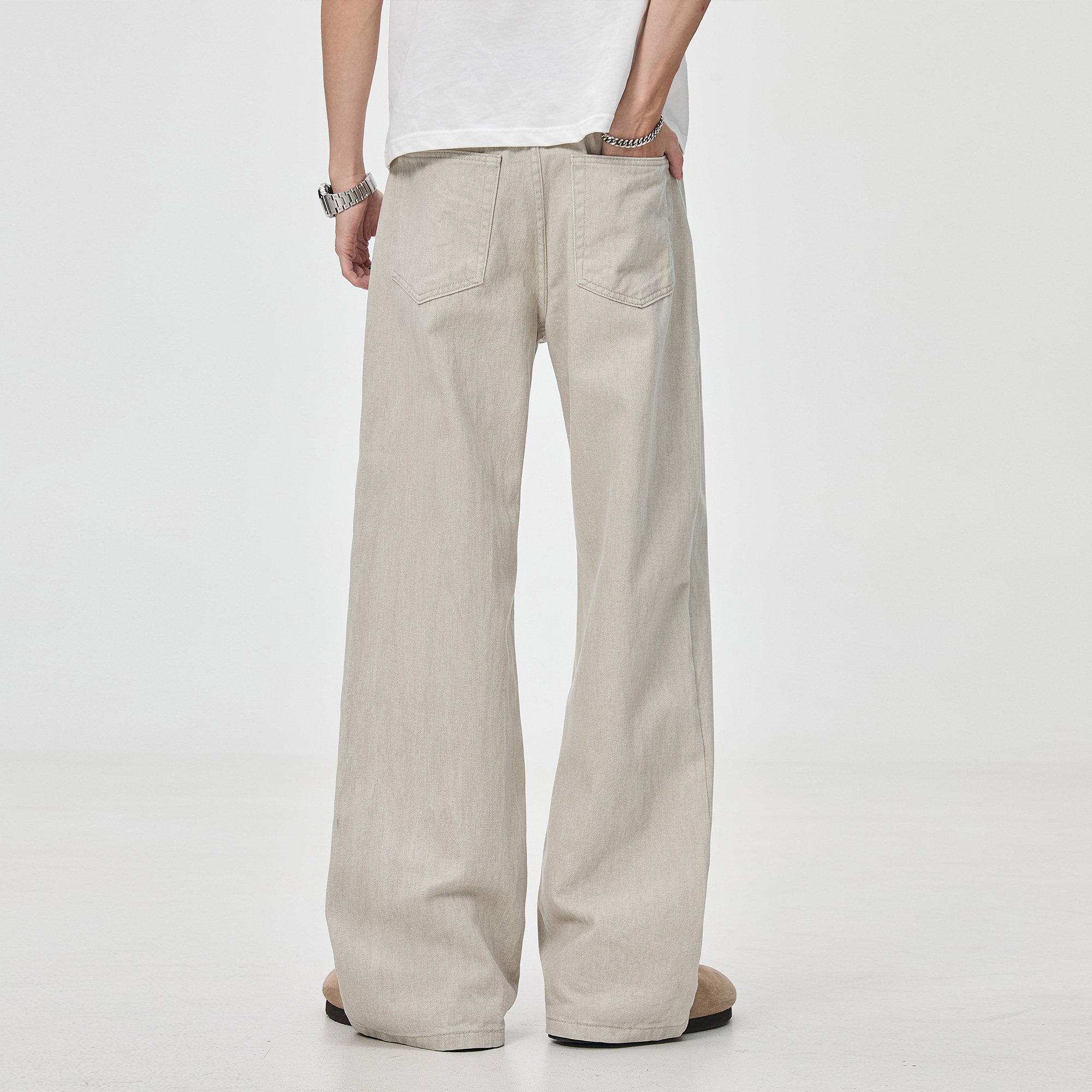 ALLIN 美式cleanfit弯刀牛仔裤男秋冬高街垂感宽松直筒阔腿长裤子,淘宝优惠券,粉丝福利购,淘宝优惠卷