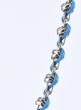 「BG官方」淡蓝织带宝石双层可调节设计感项链锁骨链简约时尚百搭