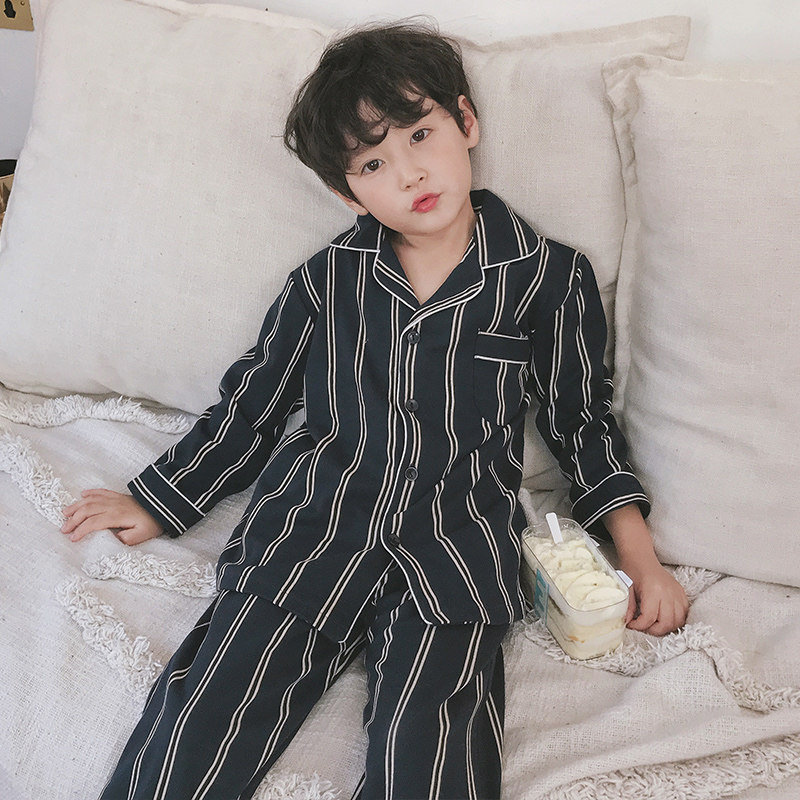 男童春秋纯棉男孩子小学生男空调服 艾贝乐家居服套装