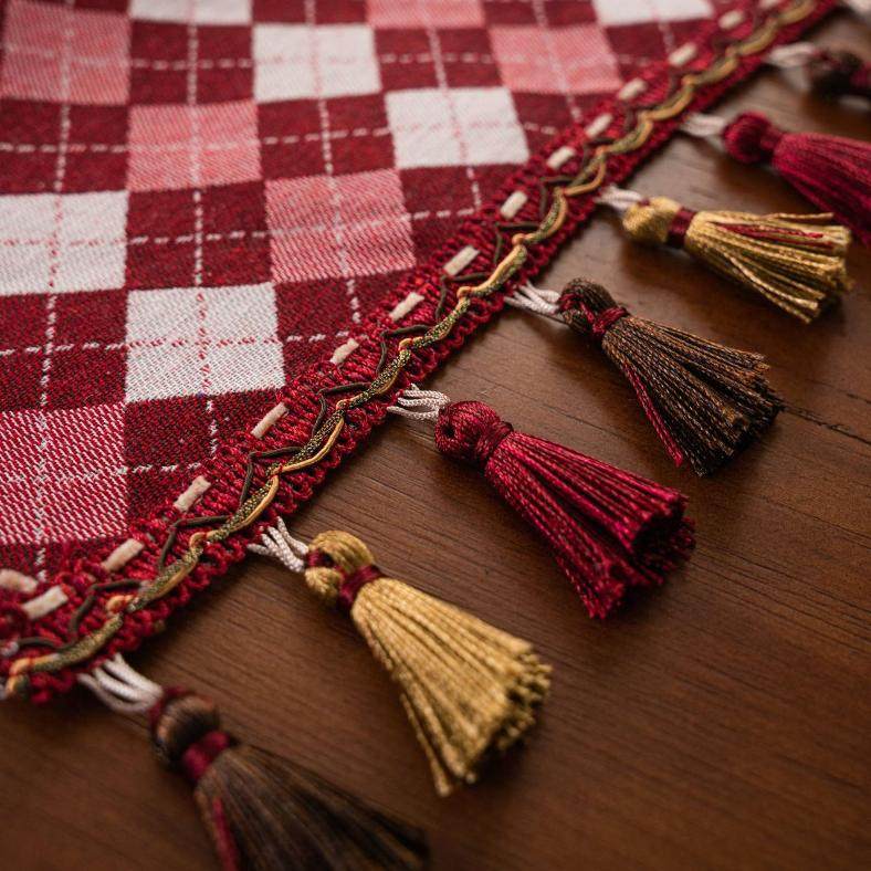 时尚长条格子桌旗新年喜庆圣诞装饰氛围感长条桌布茶几电视柜鞋柜,淘宝优惠券,粉丝福利购,淘宝优惠卷