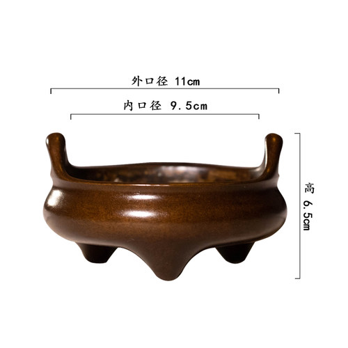 见素香坊主打 陈巧生制冲天耳三足乳炉 宣德经典铜香炉二号B264-T - 图0