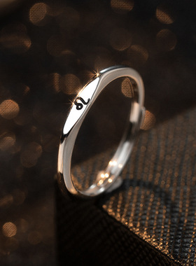 十二星座｜新款S925纯银原创小众设计素圈戒指可调节食指环尾戒子