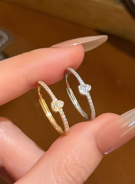 小福禄｜S925纯银满钻葫芦戒指女高级感轻奢镀K金可调节食指戒子