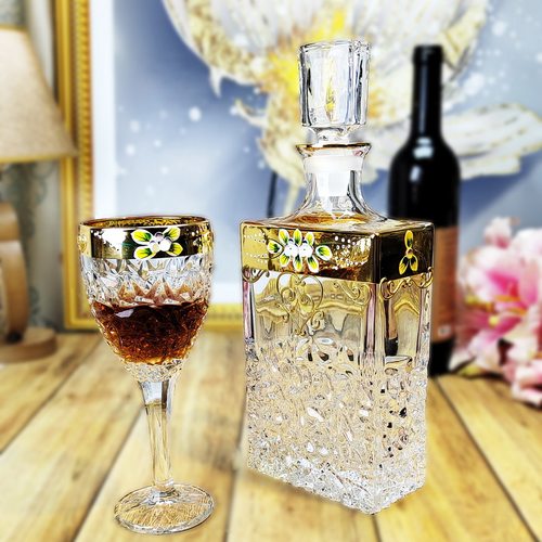进口高档套装酒具水晶玻璃红酒杯轻奢家用白酒套装杯高脚杯酒瓶子 - 图2