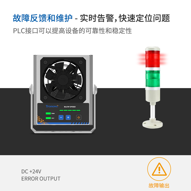 埃用TF2102小型高频离子风机DC24V台式离子风扇工业静电消除器 - 图2