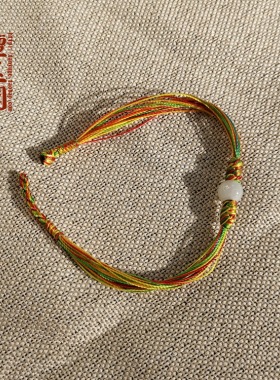 檀玉阁男女手绳手工编织五彩绳