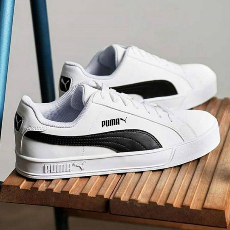 Puma/彪马 SMASH VULC黑白粉情侣皮质经典款板鞋帆布鞋 365968-02-图2