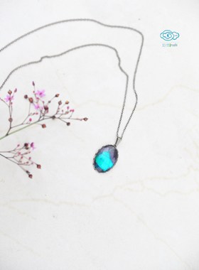 蝴蝶翅膀巴黎原创手工吊坠项链