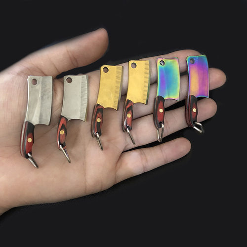 网红迷你微缩袖珍仿真小菜刀拆小快递包裹礼物钥匙扣ECD挂件配件 - 图1