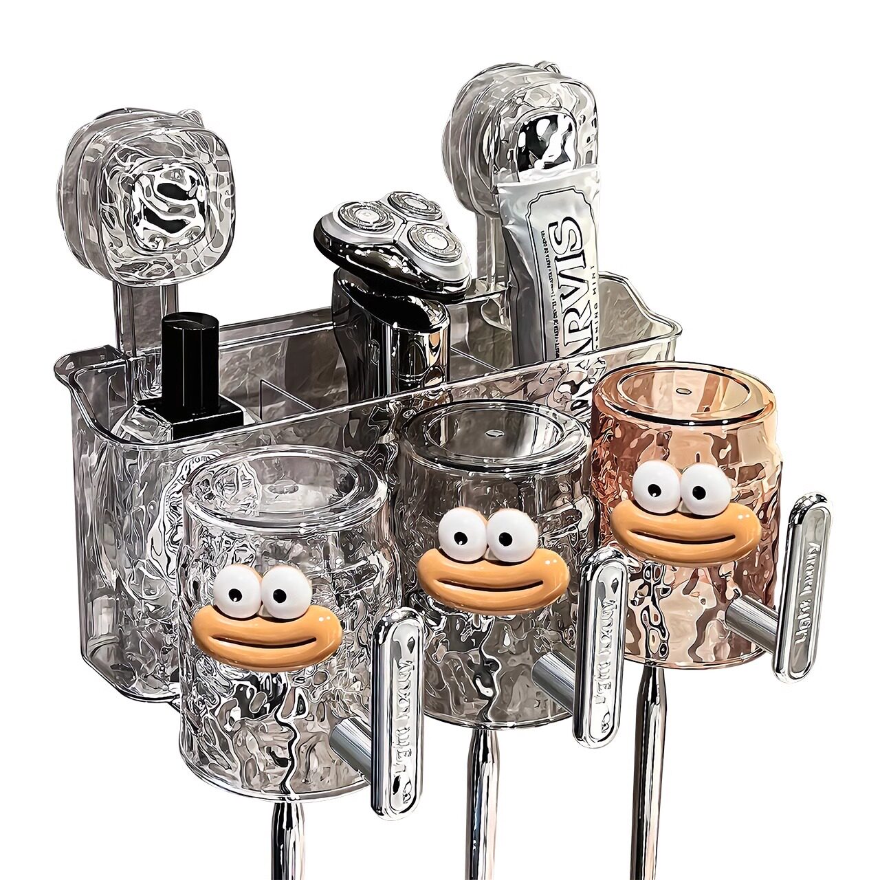 日本进口MUJIE吸盘牙刷置物架免打孔卫生间刷牙漱口杯壁挂识别杯,淘宝优惠券,粉丝福利购,淘宝优惠卷