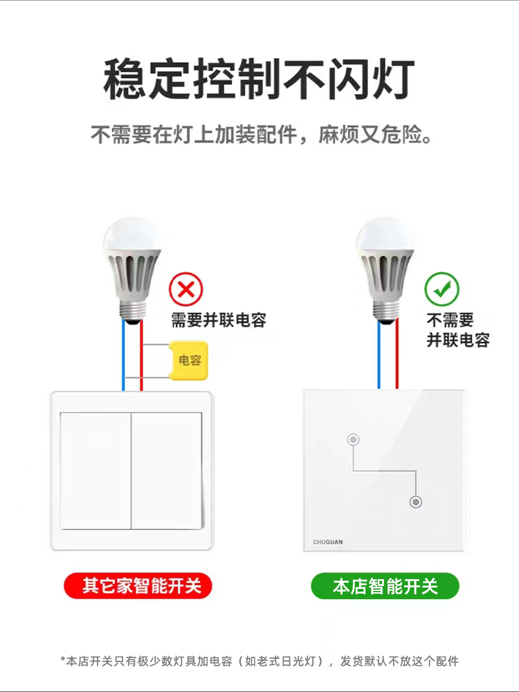 智能无线触摸开关遥控面板86型随意贴遥控器双G控免布线开关灯o.-图0