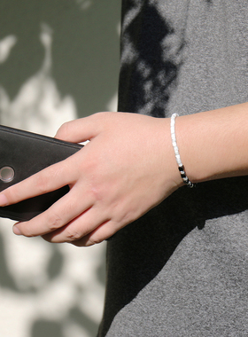 原创天然黑玛瑙情侣手链