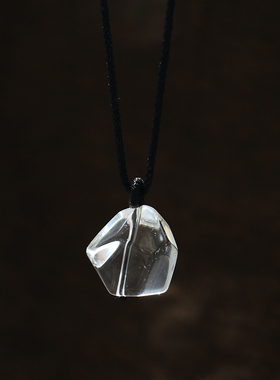 原创天然白水晶项链情侣