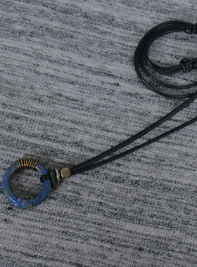 天然虎眼石指环项链男潮人礼物