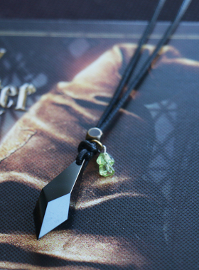 天然黑曜石海蓝宝项链五行补水