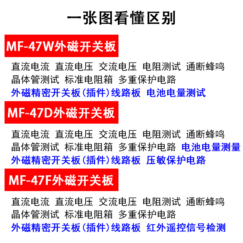 南京天宇MF-47F/D/W高精度指针式万用表外磁防烧全保护开关电路路 - 图0