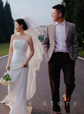 头纱多层蓬蓬纱硬纱白色婚纱礼服摄影拍照头纱头饰超仙韩式简约