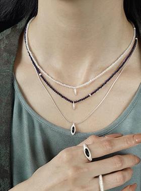 OlioEAceto玛瑙纯银蛇骨链