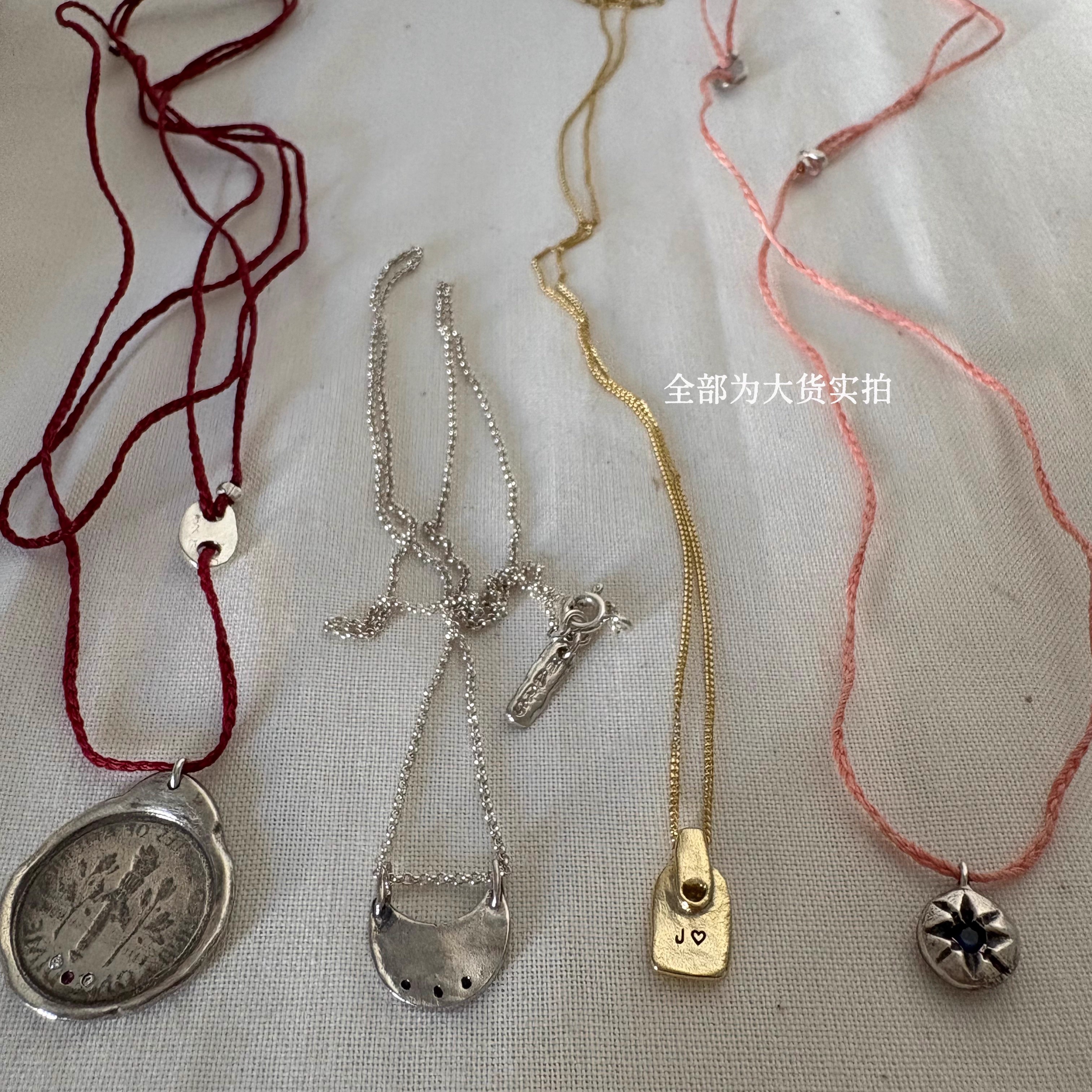 韩系小众设计mars25手工925纯银镀18k金桃心小钻项链女锁骨叠戴 - 图2