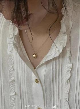 EliseTikis纯银熔岩女复古项链